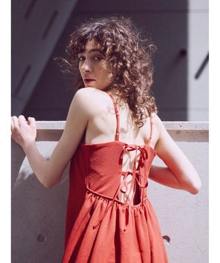 Green Parks バックデザインキャミワンピース Red