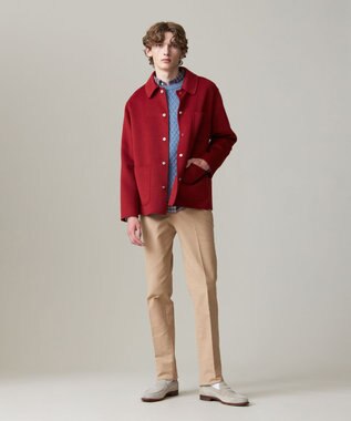 J.PRESS MEN 【WEB限定カラー有】カシミアWフェイス 3パッチ カバーオール 【WEB限定】ワイン系