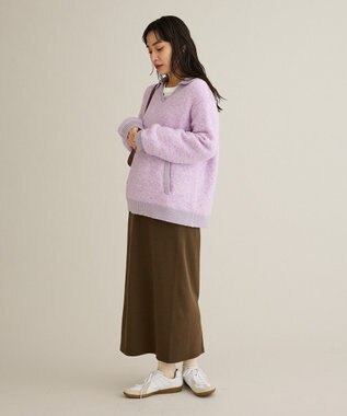 CRAFT STANDARD BOUTIQUE 配色Vネックニットプルオーバー Charcoal Gray