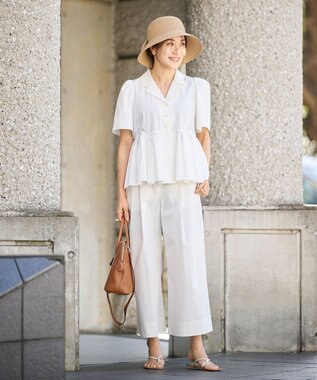 #Newans 【セレモニーにも】スカートライクワイドパンツ ホワイト