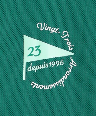 23区GOLF 【WOMEN】【吸水速乾/UVカット】メッシュフレンチポロシャツ パイングリーン系