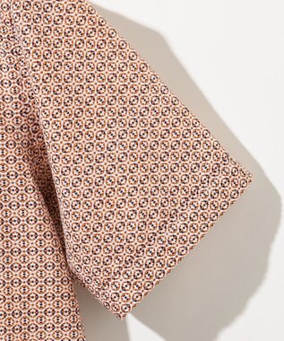 JOSEPH ABBOUD 【キングサイズ・サスティナブル】ジオメットリックパターン シャツ オレンジ系5