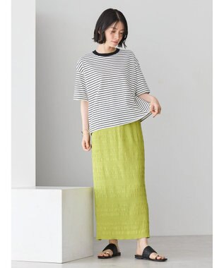 AMERICAN HOLIC ボーダーショートカットプルオーバー Off White