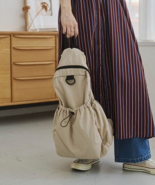 WEGO 【ANGIE VINTAGE】ドローストリンングバックパック ベージュ