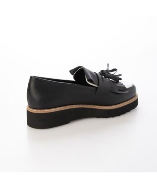 MODE ET JACOMO <carino>【レイン対応】【2WAY】厚底タッセルローファー ブラックコンビ