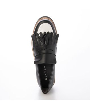 MODE ET JACOMO <carino>【レイン対応】【2WAY】厚底タッセルローファー ブラックコンビ