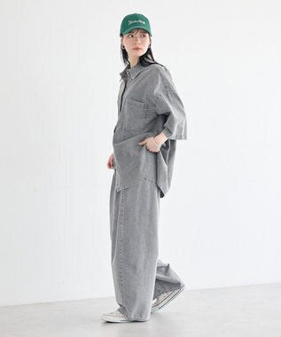 earth music&ecology 5分袖デニムシャツ Black