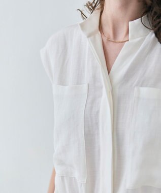 BEIGE， 【洗える】BERNARD / リネンノースリーブオールインワン Meringue