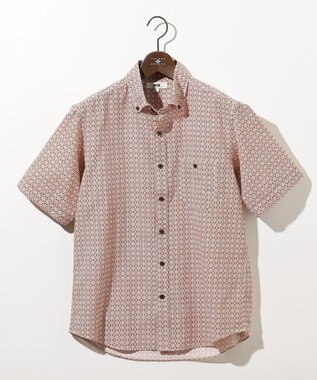 JOSEPH ABBOUD 【サスティナブル】ジオメットリックパターン シャツ オレンジ系5