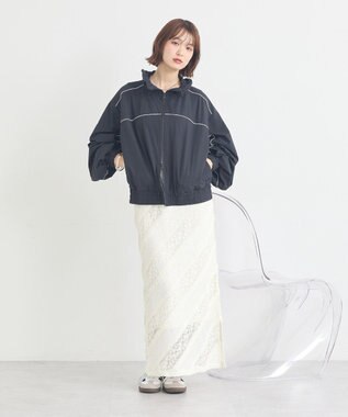 earth music&ecology パイピングブルゾン Black