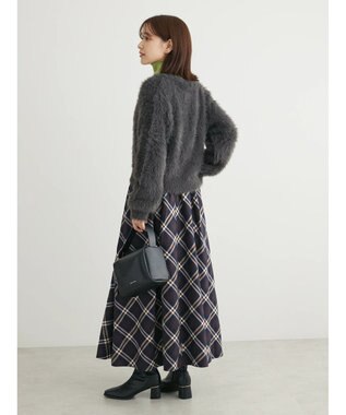 Green Parks ・Ｐｅｔｉｔ　Ｆｌｅｕｒ　シャギーニットカーディガン Charcoal Gray