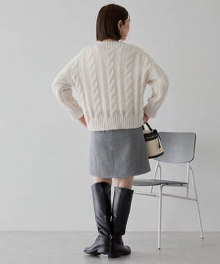 AMERICAN HOLIC 透かしケーブルニットプルオーバー Green