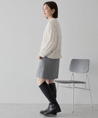 AMERICAN HOLIC 透かしケーブルニットプルオーバー Green