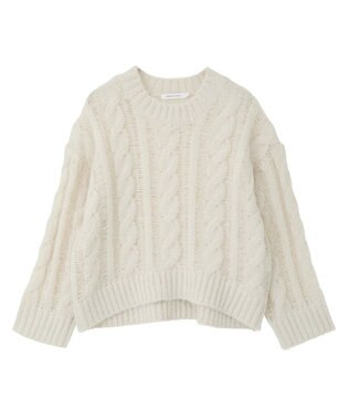 AMERICAN HOLIC 透かしケーブルニットプルオーバー Green