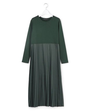 23区 L ニットセットアップ プリーツコンビ ワンピース ダークグリーン系