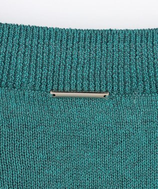 自由区 【アンサンブル対応】ペーパーコットンスクエアネックニット プルオーバー ターコイズ