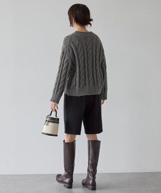 AMERICAN HOLIC 透かしケーブルニットプルオーバー Green