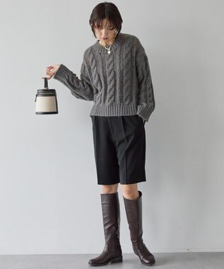 AMERICAN HOLIC 透かしケーブルニットプルオーバー Green