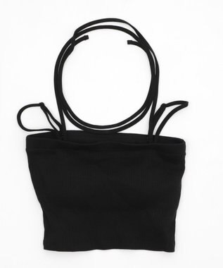 WEGO 【カップ付きインナー】なちゅ盛れカップインマルチWAYキャミ ブラック