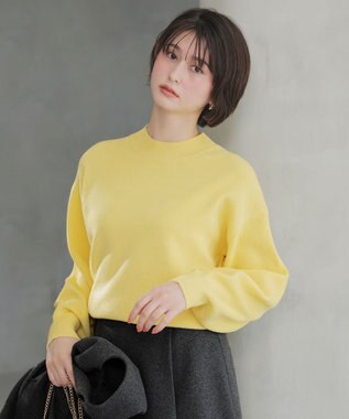 ANY SIS S ラインポイント ニット ライトイエロー