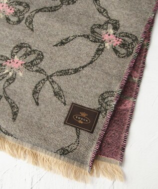 TOCCA 【フランス製】SHAKE RIBBON JAQUARD STOLE  ストール ライトグレー系
