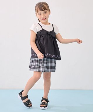 ANY KIDS キャミソール ドッキングTシャツ ブラック