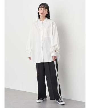 earth music&ecology リボンポイントシャツチュニック Off White