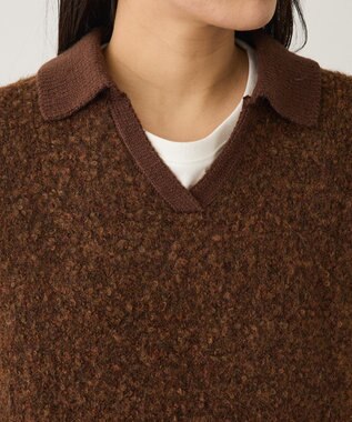 CRAFT STANDARD BOUTIQUE 配色Vネックニットプルオーバー Charcoal Gray