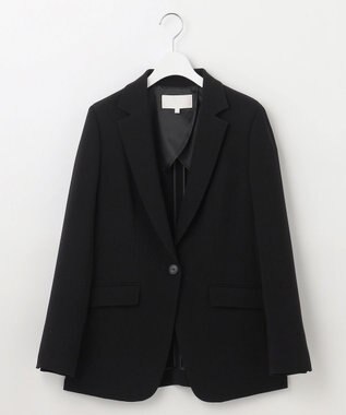 自由区 【セットアップ対応・洗える】トリアセダブルクロステーラード ジャケット ブラック系