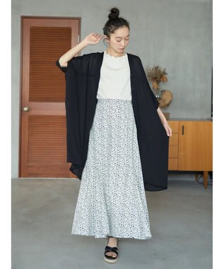 earth music&ecology レーヨンビッグシャツチュニック Black