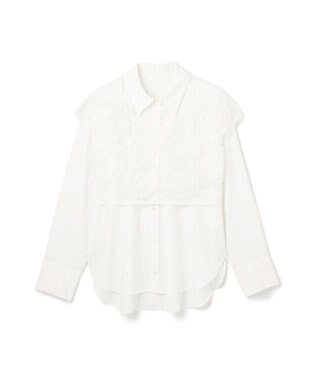 GRACE CONTINENTAL レイヤード刺繍シャツブラウス ホワイト