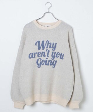 WEGO フラッフィーロゴジャガードニットプルオーバー ホワイトアイボリー