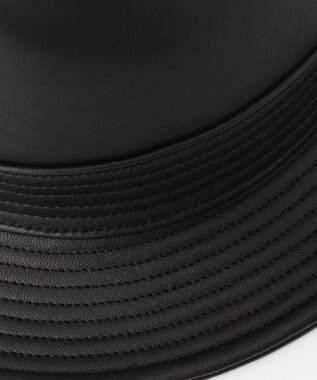 JOSEPH ABBOUD ベジーオイルブラシレザー ハット ブラック系