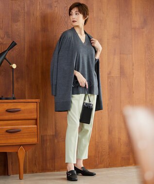 ICB 【洗える】コンパクトウール カーディガン ミディアムグレー系