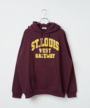 WEGO ヘビーウエイトサガラカレッジプルパーカー ワイン