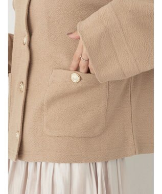 earth music&ecology 金釦スラブカーディガン Beige