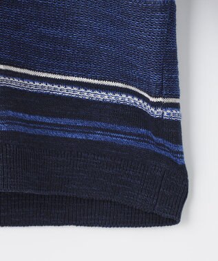 JOSEPH ABBOUD 【サスティナブル】スラブギマボーダー カーディガン ブルー系2