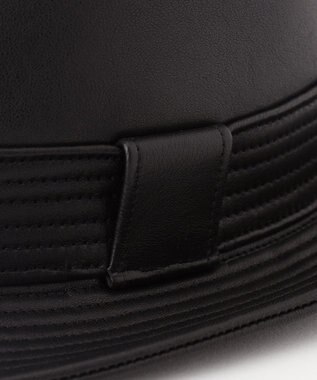 JOSEPH ABBOUD ベジーオイルブラシレザー ハット ブラック系