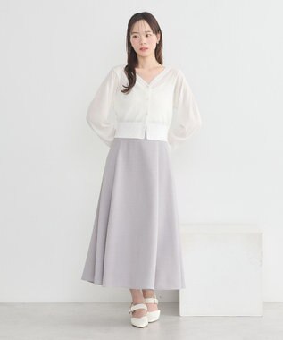 earth music&ecology シアーラメＶネックカーディガン Off White