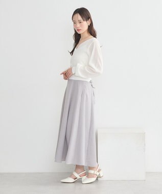 earth music&ecology シアーラメＶネックカーディガン Off White