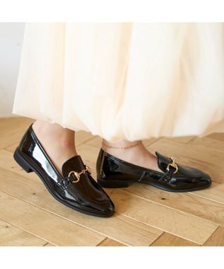 MODE ET JACOMO <carino>ビットローファー ブラックエナメル