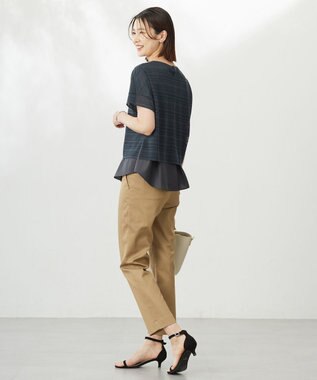 J.PRESS LADIES L 【WEB限定カラーあり・洗える】レースドッキング カットソー 【WEB限定カラー】スレート系