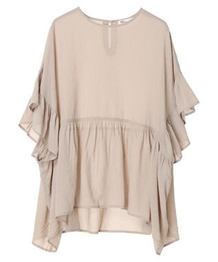 CRAFT STANDARD BOUTIQUE ウ゛ィンテージボイルティアード切替ブラウス Beige