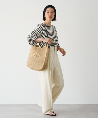 russet 《かごバッグ》インドラフィア2WAYトートバッグ(TI-368) Natural