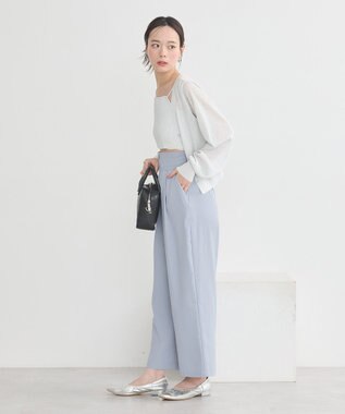 earth music&ecology シアーラメＶネックカーディガン Light Gray