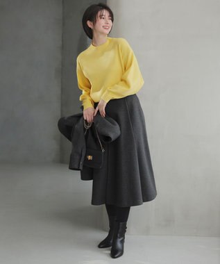 ANY SIS S ラインポイント ニット ライトイエロー