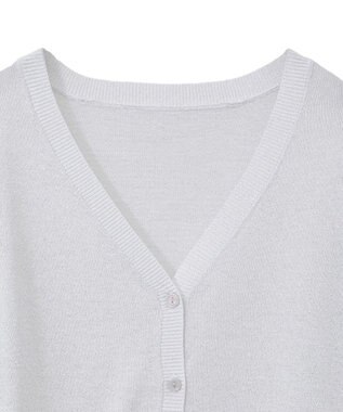 earth music&ecology シアーラメＶネックカーディガン Light Gray