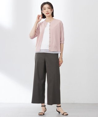 J.PRESS LADIES L 【人気のため追加・洗える】ノースリーブスムースジャージー レース カットソー ホワイト系