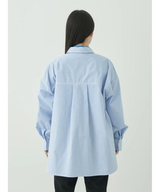 earth music&ecology ボーイズライクシャツ Stripe Sax