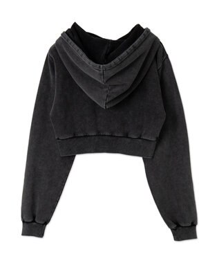 WEGO ロゴアシッドウォッシュパーカー スミクロ